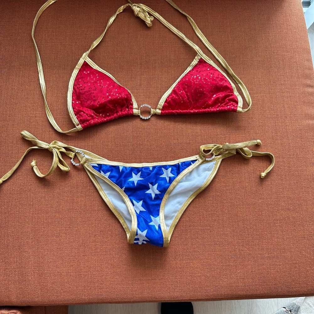 Red and Blue Star Bikini Set